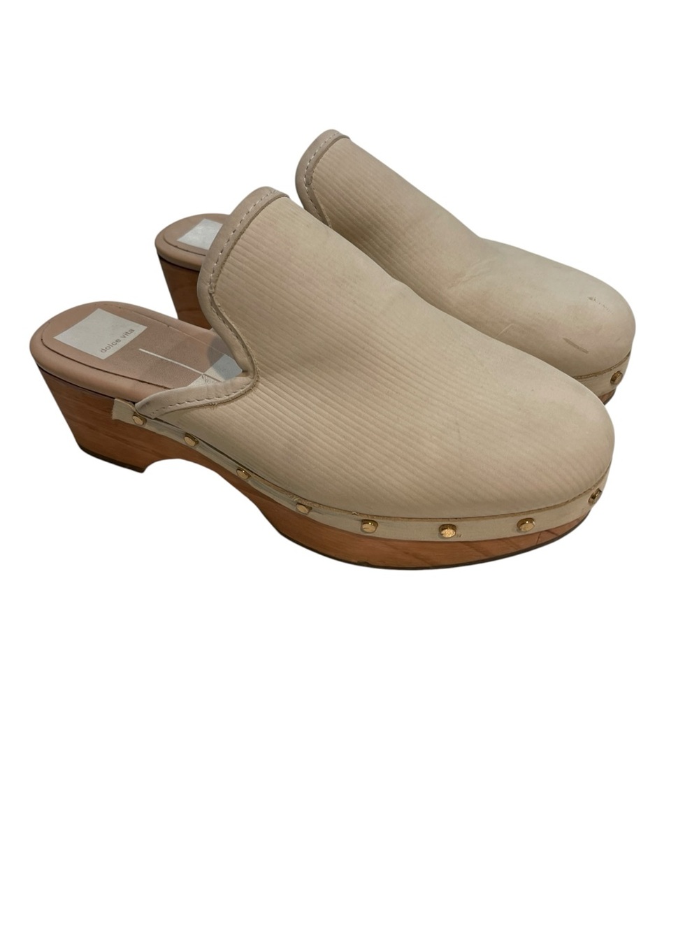 Dolce Vita Closen Clogs Stud Detail SZ 7.5 Cream